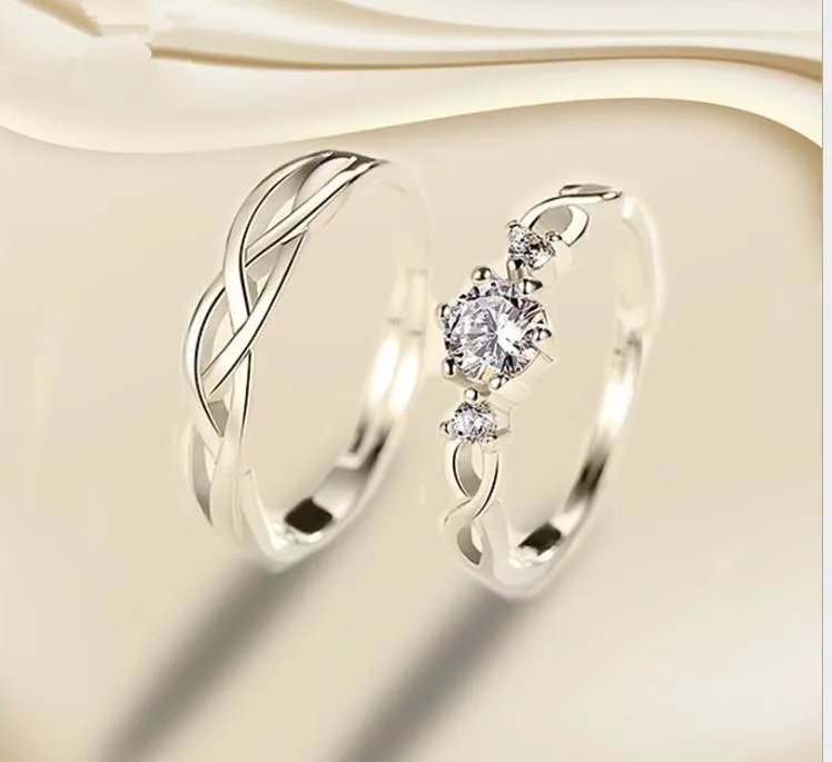 Unisex Pure Silver Infinity Couple Rings Silver With Original Design From Lxlpearl 7.94 DHgate.Com
