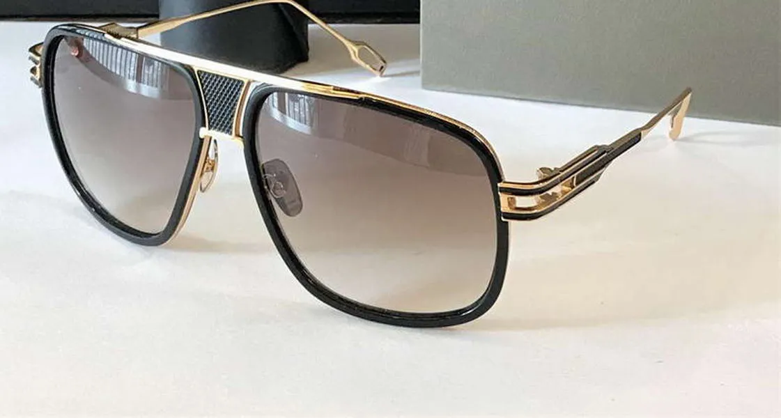 خمر ساحة النظارات الشمسية الذهب الأسود براون دخان 2077 نظارات OCCHIALI دا الوحيد رجال أزياء النظارات الشمسية الجديدة مع مربع