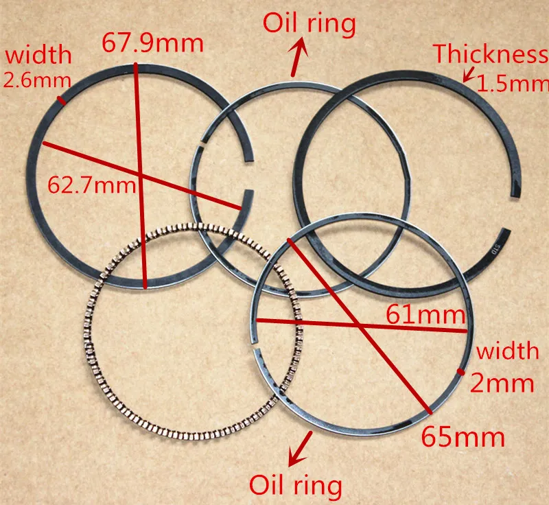 3Pcs Air Compressor Piston Ring Pneumatic Parts for 42/47/48/51/52/65mm  Cylinder - Walmart.com