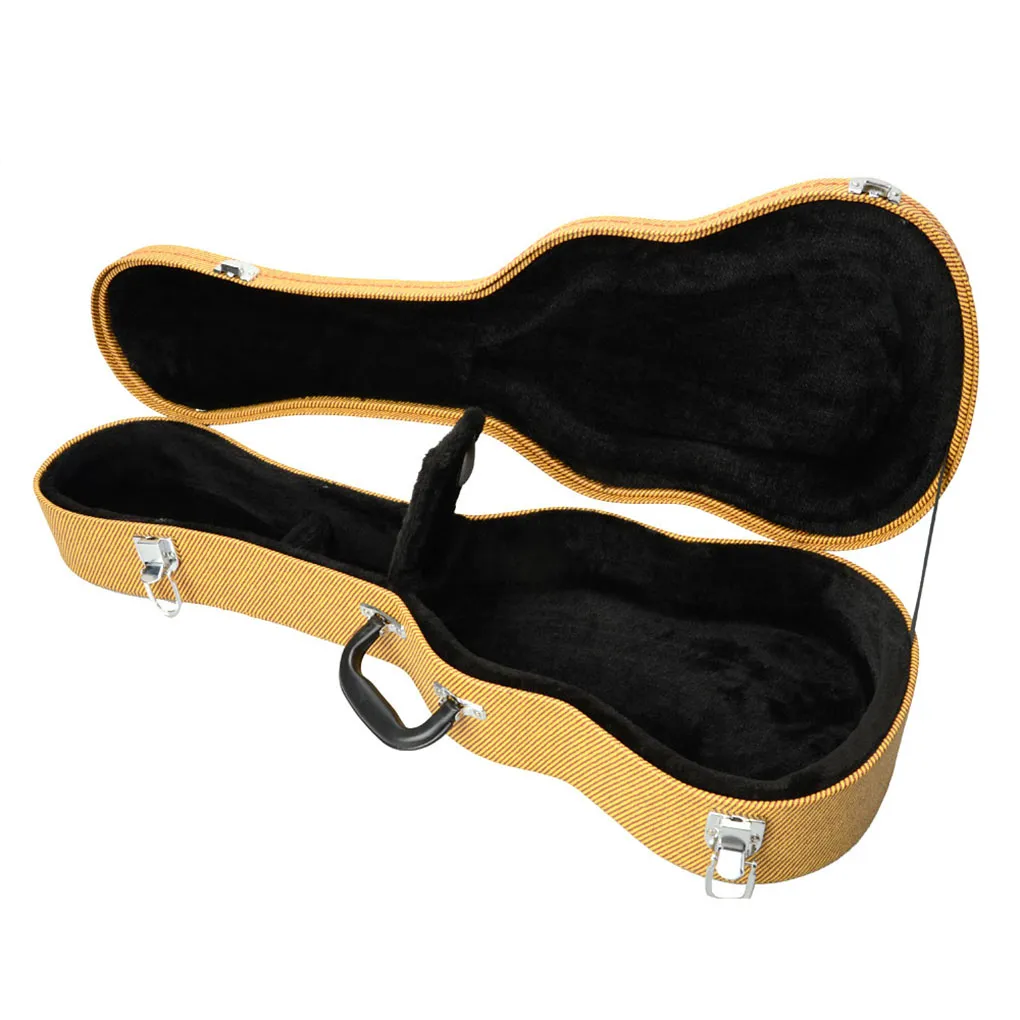 Glarry 26inch 최고 등급 테너 PU 가죽 우쿨렐레 케이스 작은 기타 가방 노란색 액세서리