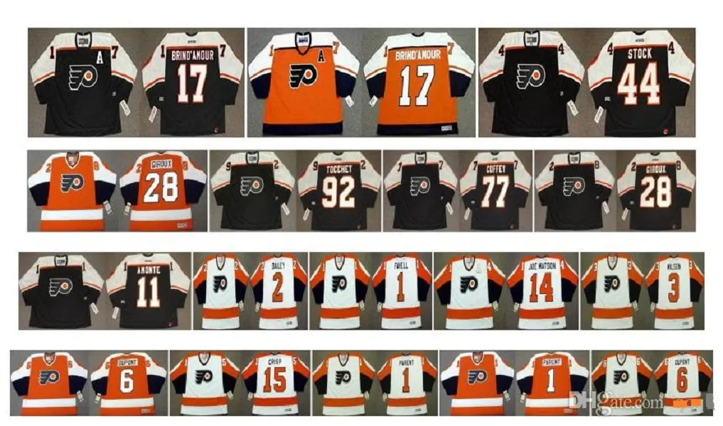 Vintage Philadelphia Flyers Jersey 17 ROD BRINDAMOUR 22 RICK