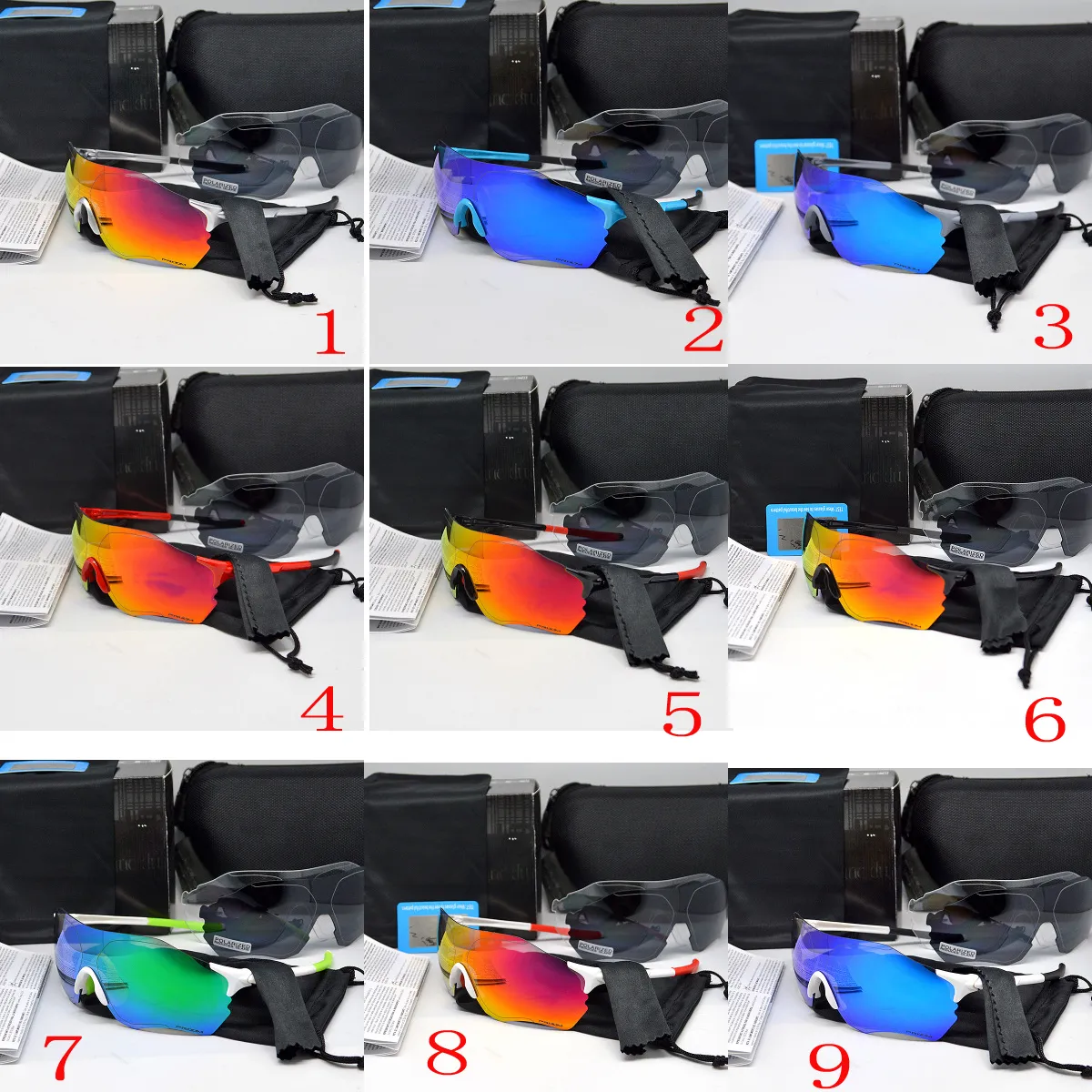 luxury- Ciclismo Eyewear O Brand Uomo Moda Polarized TR90 Occhiali da sole Sport all'aria aperta Occhiali da corsa 9313 Colorati, polarizzati, trasparenti len