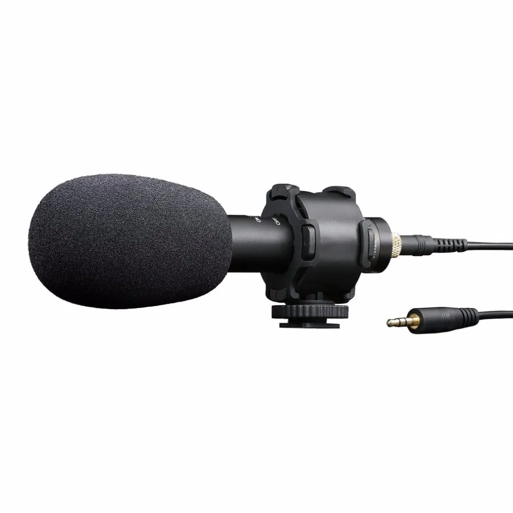 Livraison gratuite professionnel 3,5 mm microphone stéréo condensateur enregistreur audio vidéo micro pour caméscope appareil photo reflex numérique