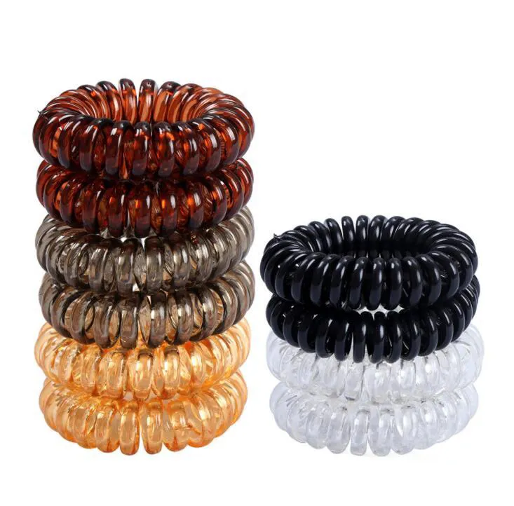 Spiral Hair Ties Spiral Telephone Wire Headband Phone Cord Coil Elastics Hair Ties Hair Accessories free shipping