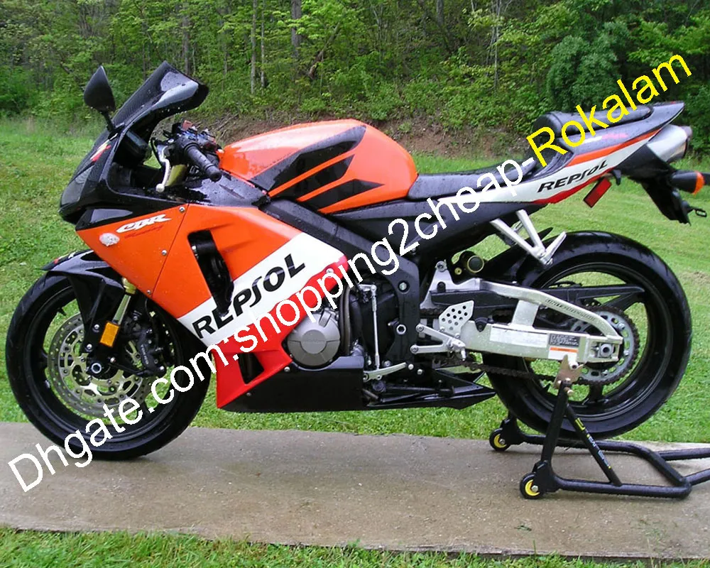 Carenagem de motocicleta personalizada para Honda F5 CBR 600RR 2003 2004 CBR600RR 03 04 Motorbike Bodywork Kit vermelho laranja branco preto (moldagem por injeção)