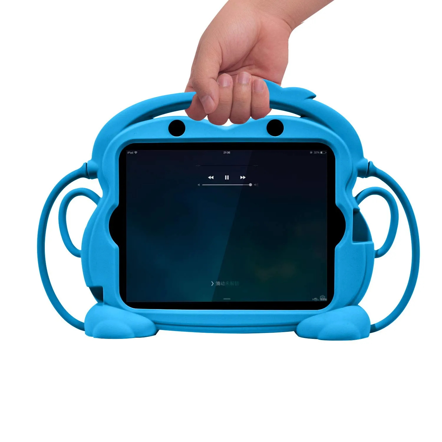 Housse tablette silicone protection enfant 7 étui Bleu