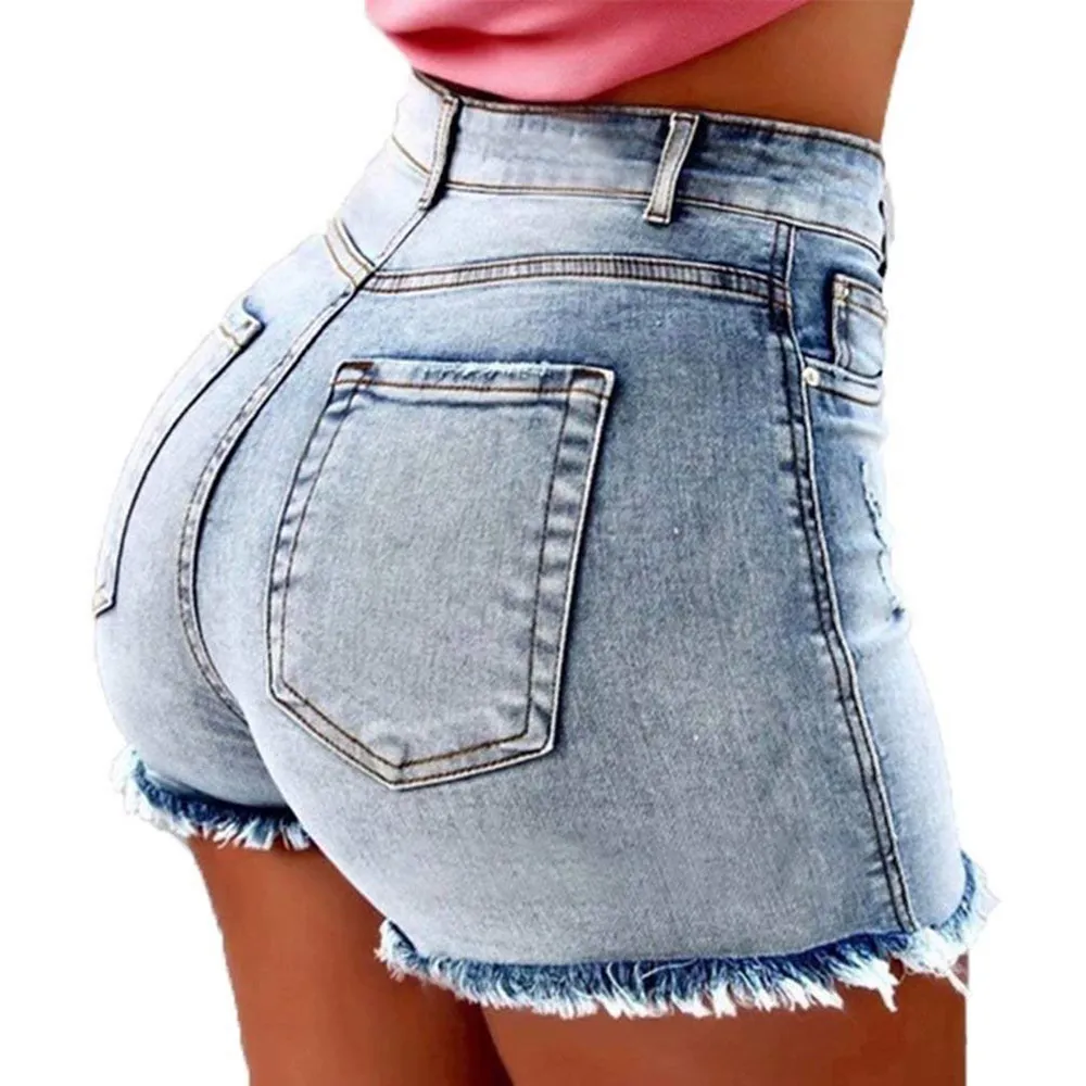 Mode été Denim Shorts femmes taille haute Denim pantalon court jean dame court 2019 nouvelle Femme Push Up Slim