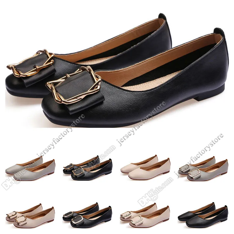 Panie Płaskie buty Lager Rozmiar 33-43 Damska Girl Leather Nude Black Grey New Arvel Pracując Wedding Party Sukienka Buty Trzydzieści dziewięć