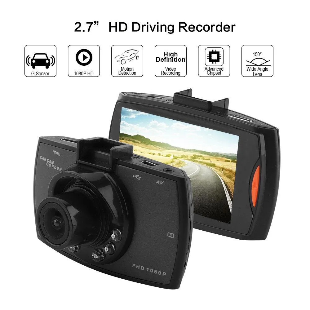 Araba DVR Kamera Full HD 1080P 140 Derece Dashcam Otomobil Gece Görüş G-Sensor Dash Cam için Video Kayıt Şirketi