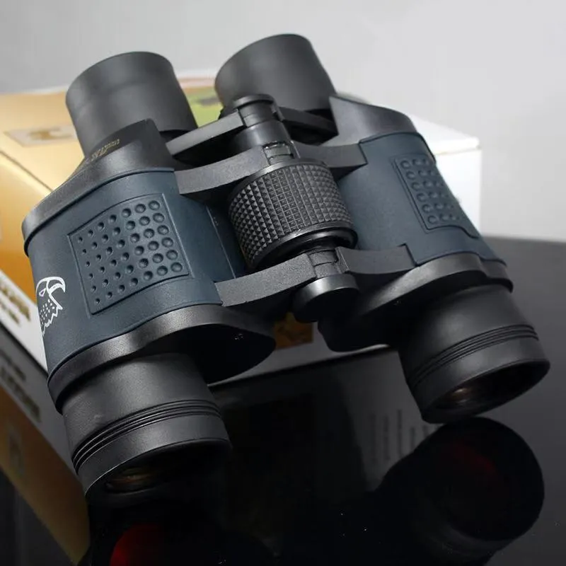 최신 모델 고배율 60x60 방수 망원경 고출력 야간 사냥 쌍안경 coordina가있는 적색 필름 원거리 거울