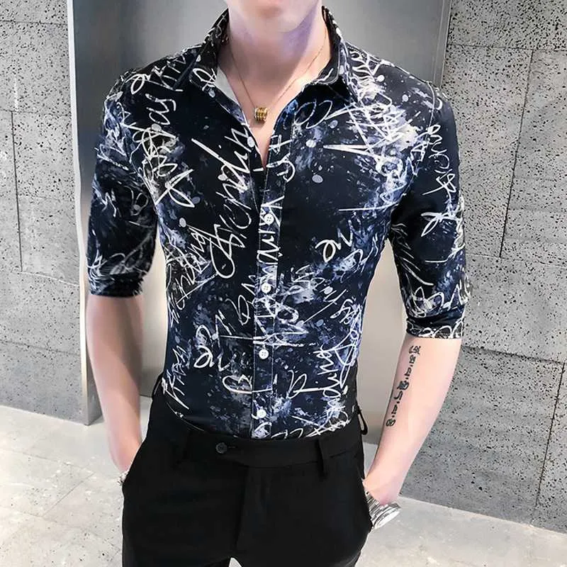 Hombres Carta Verano 2020 Para Hombre Camisa De La Impresi n Media