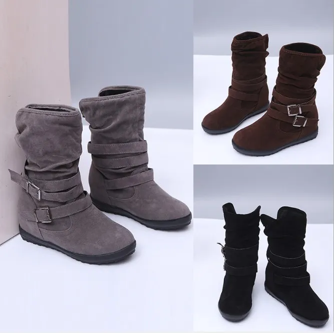 Taille 35-43 Hiver sur bottes Chaussures femmes Tissu Tissu Femme Femme CHIGH