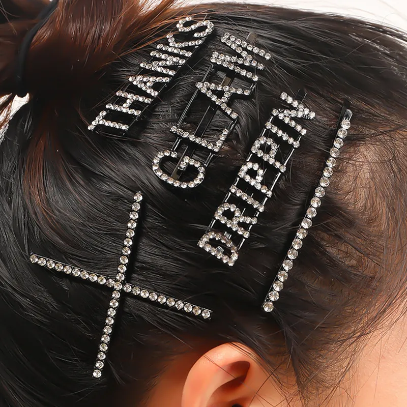 2 Silver Crystal Rhinestone Hair Clips - Elegant Expressions - Sparkly Bobby Pins - New In Package