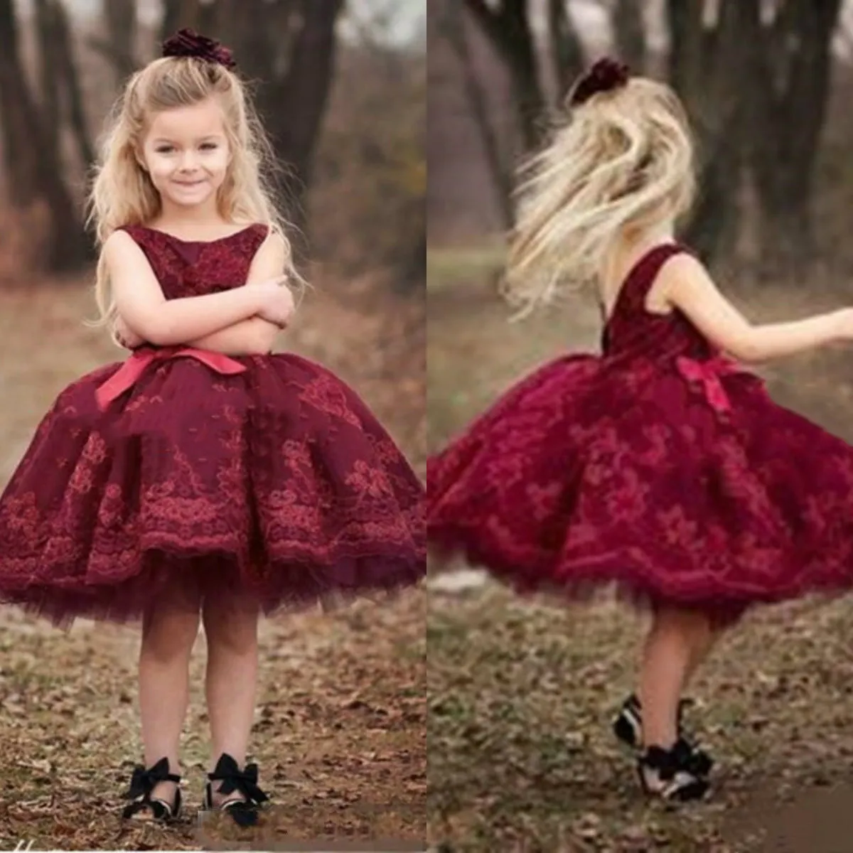 Dark red flower girl dresses 2025