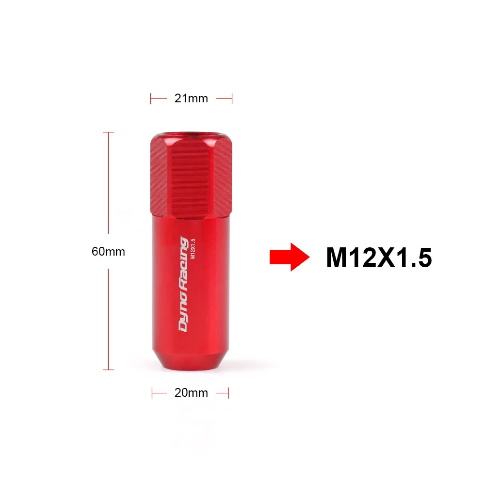 20pcs M12 x 1 5 휠 러그 너트 60mm 알루미늄 레이싱 잠금 러그 휠 너트 나사 TT100442286J