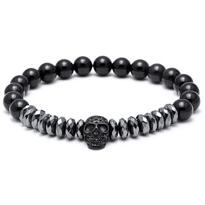 Homens / Crânio / Aço / Pedra / Grânulos / Luxo / Pulseiras para Mens Crown CZ Zircon Homem Pulseira Homme Jóias Valentine Gift