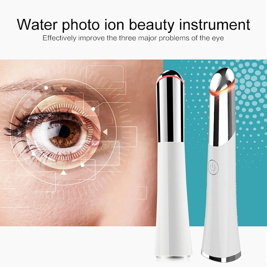 Beauty Electric Heated Sonic Eye Massager Wand Rechargeable Face Massager Roller Wand Eliminating Wrink Eye Care Machine