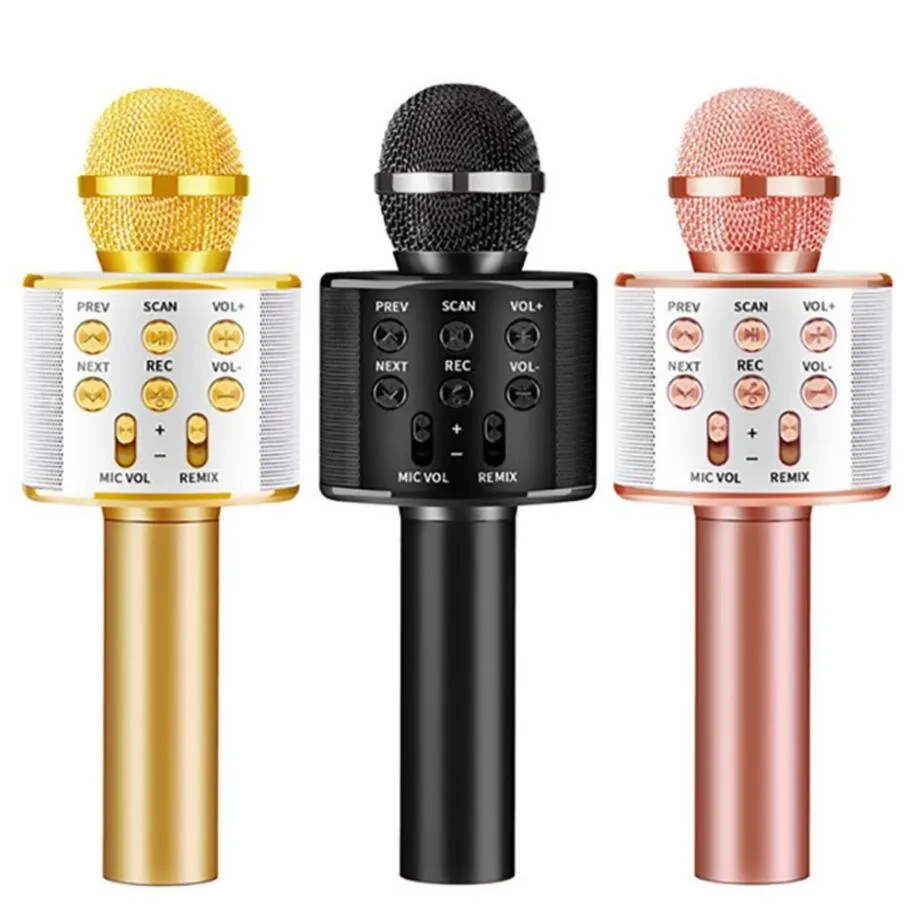 Bluetooth Microfone Sem Fio Handheld Karaoke Mic USB Mini Home KTV para Música Professional Speaker Jogador Singing Recorder