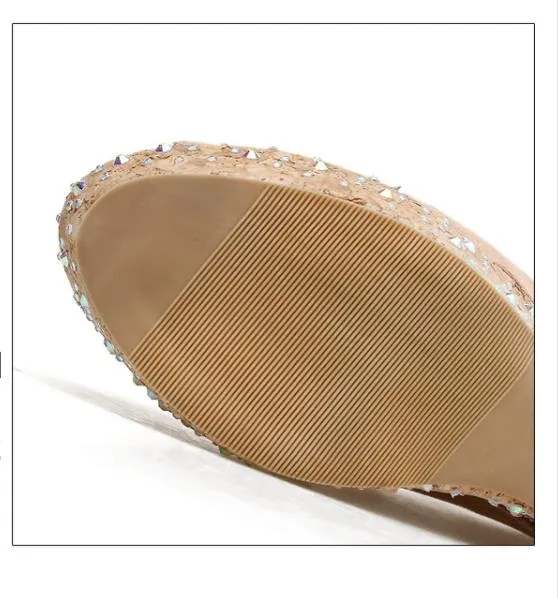 레나 ViVi 자연 바람 라인 석 나무 곡물 관음증 발가락 신발 여성 플랫폼 웨지 신발 웨딩 신발 크기 34 ~ 39