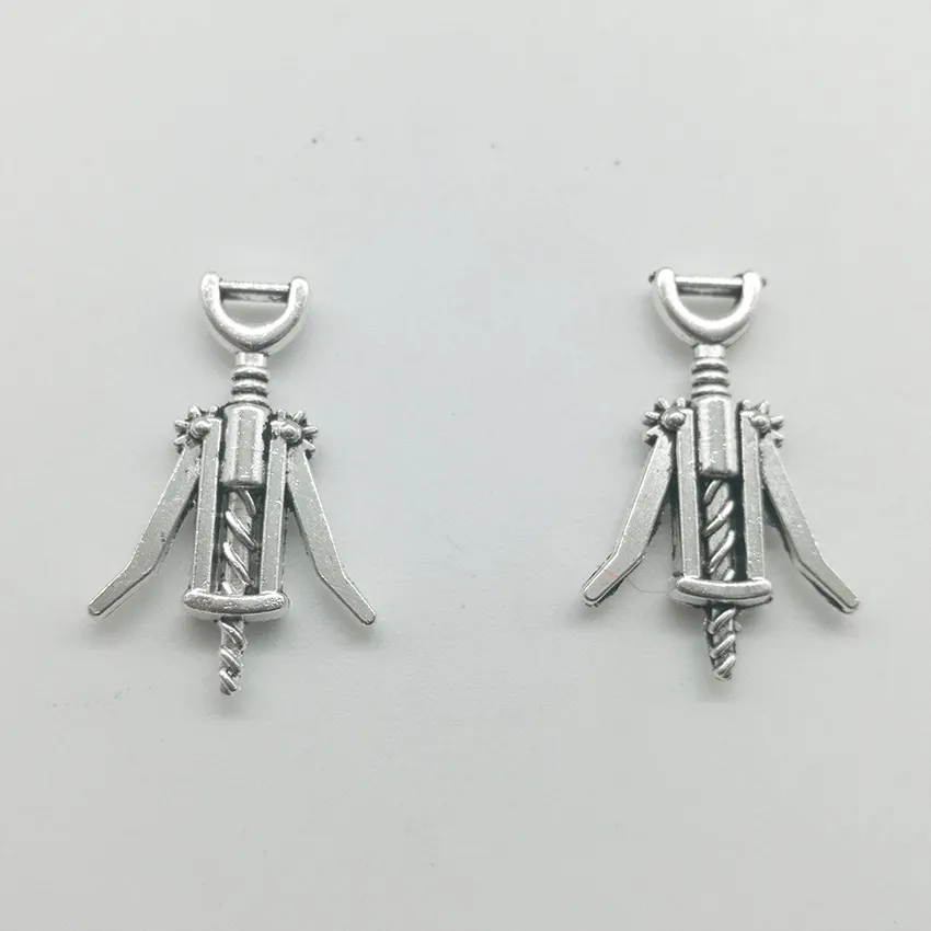 100st Rödvinflaskaöppnare Antik Silver Charms Pendants Smycken DIY för halsband Armband Örhängen Retrostil 26 * 17mm