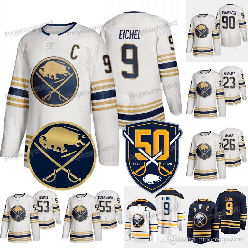 Buffalo Sabres Gold 50th Anniversary Jersey Jack Eichel Jake McCabe Rasmus  Dahlin Jeff Skinner Rasmus Ristolainen Marcus Johansson Jerseys From  Projerseyworld, $32.77