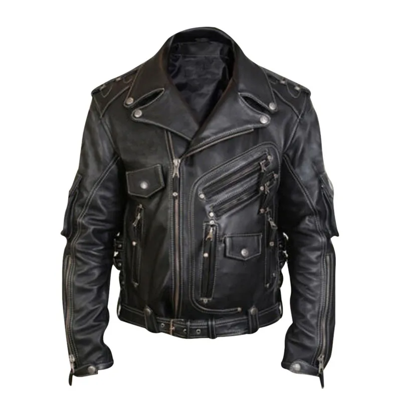 Men's Luxury Leather Jackets Casual Fashion Stand Collar Motorcycle Jacket New Winter Spring Men Casual Silm Biker Leather Coat