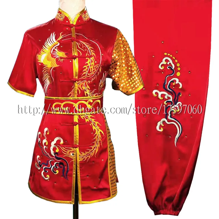 Kinesiska Wushu Uniform Kungfu -kläder Taolu outfit Martial Arts Outfit Changquan Garment Rutine Kimono For Men Women Boy Girl Chil6818887