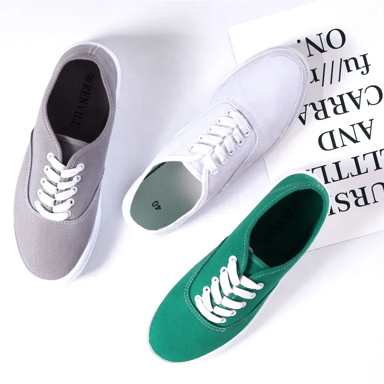 Donne Donne Design Logo Casual Canvas Tempo libero Scarpe da sneaker bianche Colore personalizzato