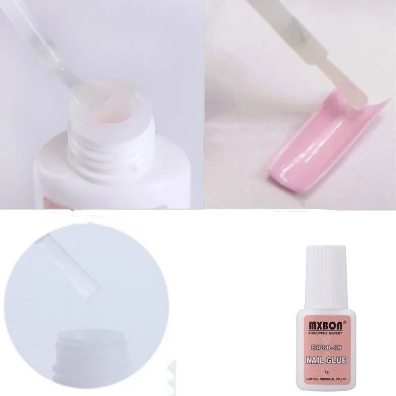7g Fast Drying Nail Glue for False Nails Glitter Acrylic Decoration with Brush False Nail Tips Design Faux Ongle Care Tools