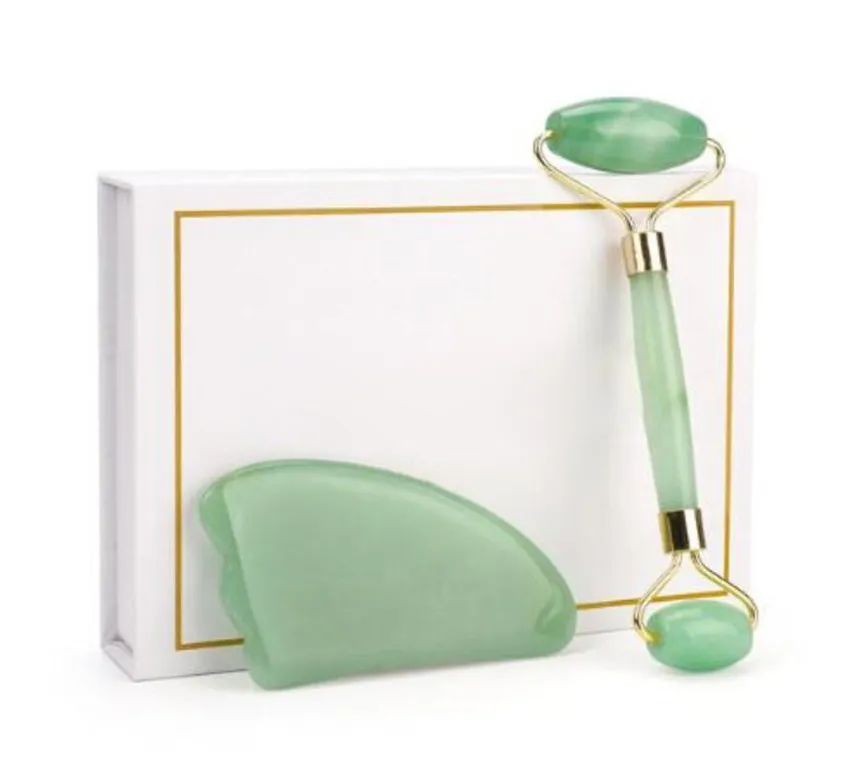 2 Style Facial Beauty Massage Tool Natural Jade Roller Twarzy Cienka masażer Twarz Waga Care Beauty Roller Tool.