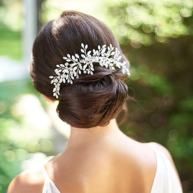 Trendy cristallo diadema Opal strass Wedding Hair Combs copricapo Donna Torna Combs decorativo accessori nuziali dei capelli gioielli