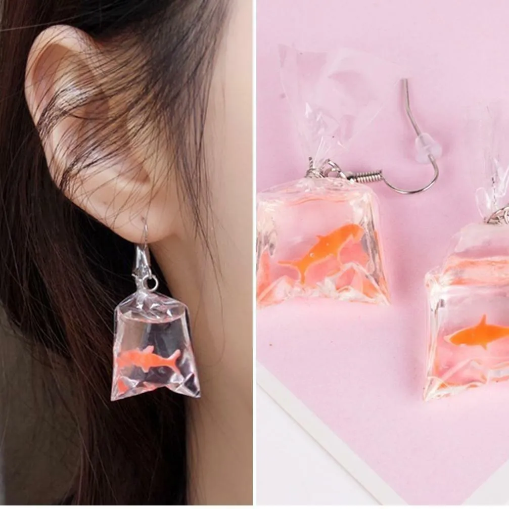 Goldfish In A Bag Earrings –