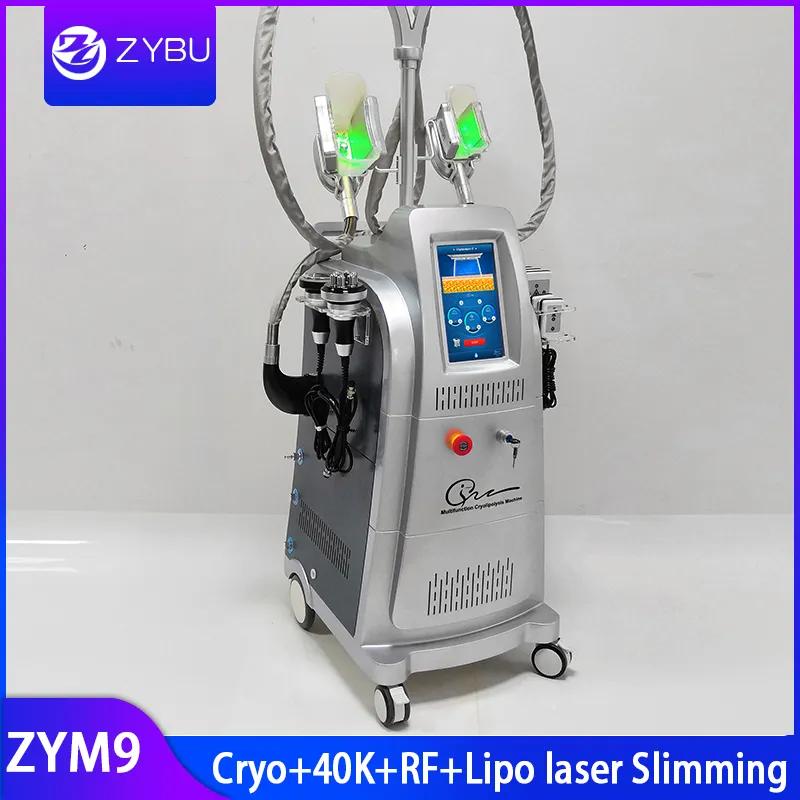 최신 4 IN 1 뚱뚱한 냉동 슬리밍 기계 캐비테이션 RF Lipo 레이저 뚱뚱한 손실 3 냉동실 머리 뚱뚱한 동결 스파 Cryotherapy 살롱 장비