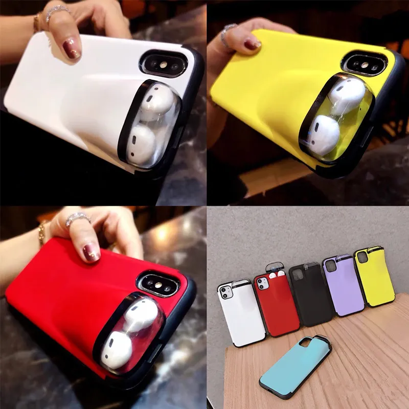 телефон случае с airpods Case 2 в 1 для Айфона 11 про максимум 11 про XS MAX XR-X XS телефон случае