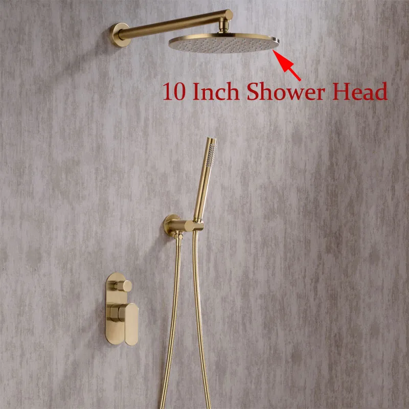 Wall Mounted Brushed Gold Jiayoujia Rainfall Shower System With 8 10
