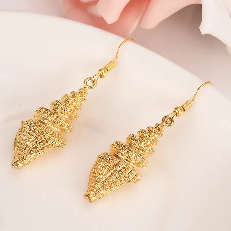 Ethiopia Africa Dubai Gold Color Earrings For Women/girls/kids Fashion  Metal Wedding Earrings Jewelry Gifts - Hoop Earrings - AliExpress