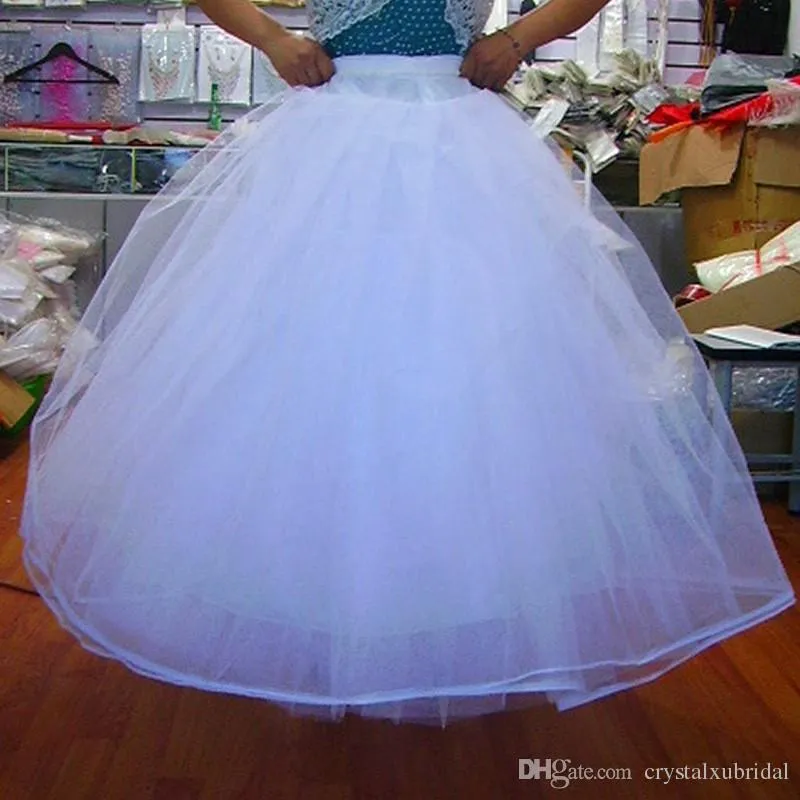 저렴한 뜨거운 4 레이어 없음 후프 그물 페티코트 웨딩 드레스 공 가운 A 라인 Crinoline Quinceanera Dresses Petticoat 신부 웨딩 액세서리