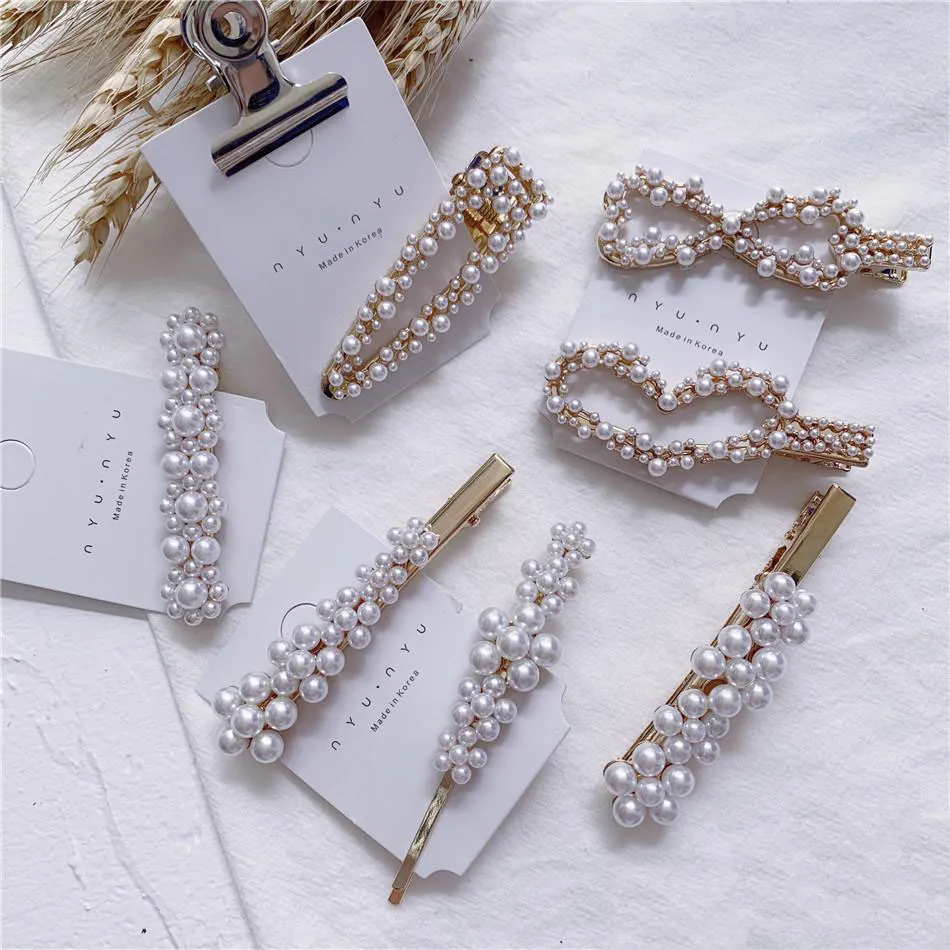 Forcine per capelli Clip per capelli Perline Bobby Perni Frangette Clip Barrette Copricapo Per ragazze Utensili per capelli Accessori moda Hairgrip Jewelry new