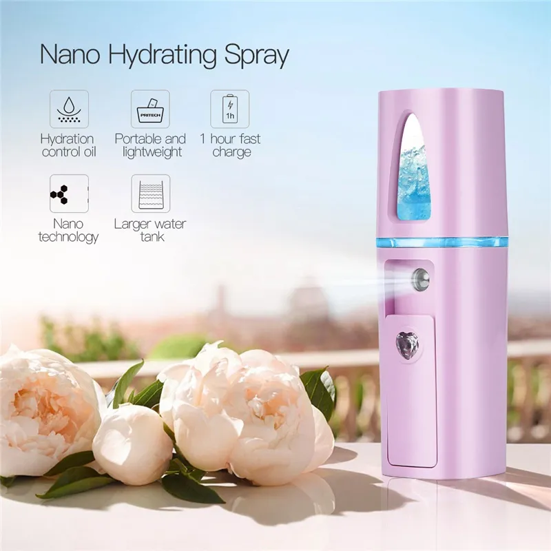 USB Draagbare Nano Mist Spuit Facial Body Nevelizer Steamer Hydraterende Huidverzorging Mini Gezicht Spray Beauty Gereedschap HAA236