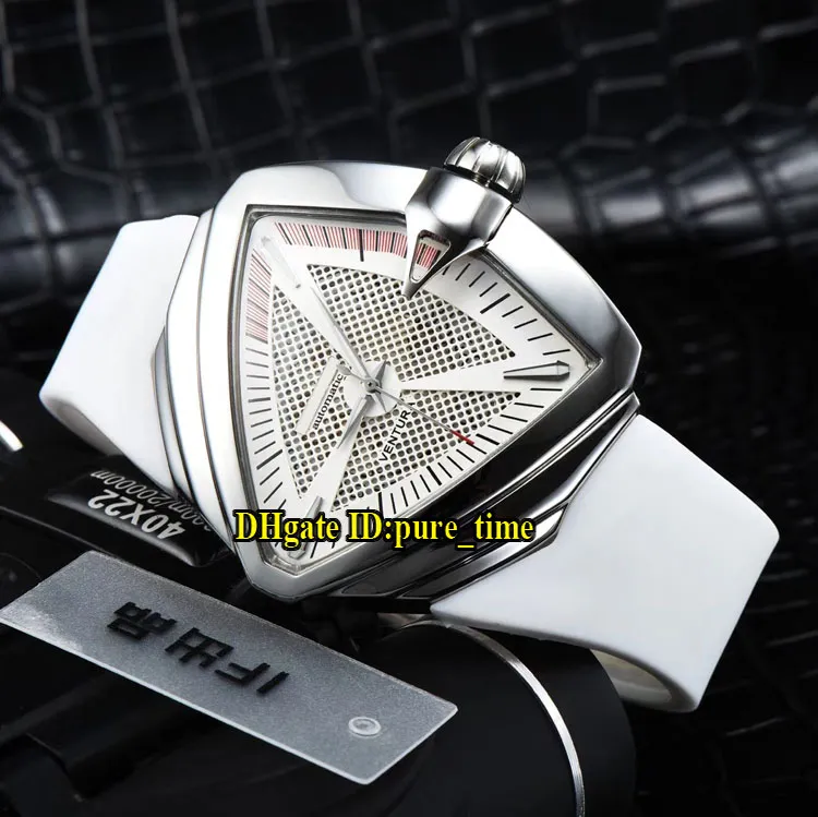 Ventura H24615331 H24655331 XXL Auto Adventure And Concept Design Triangle White Dial A2824 Automatic Mens Watch White Rubber Watches