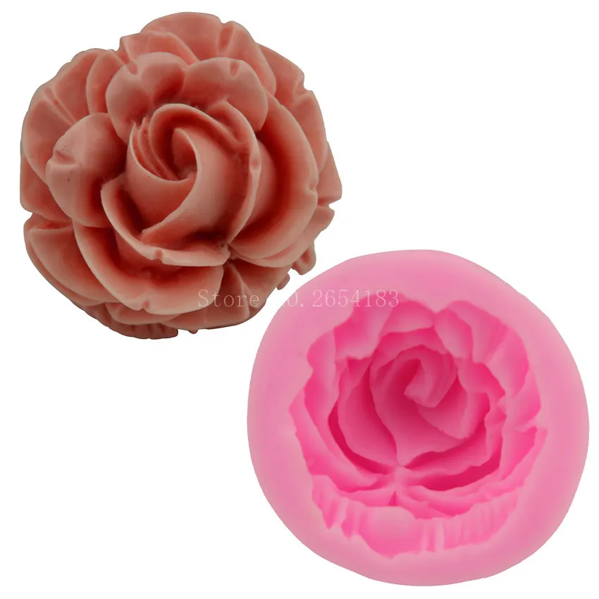 Bloom Rose mould Silicone Cake Mold 3D Flower Fondant Mold Cupcake Jelly Candy Chocolate Decoration Baking Tool Moulds FQ2825