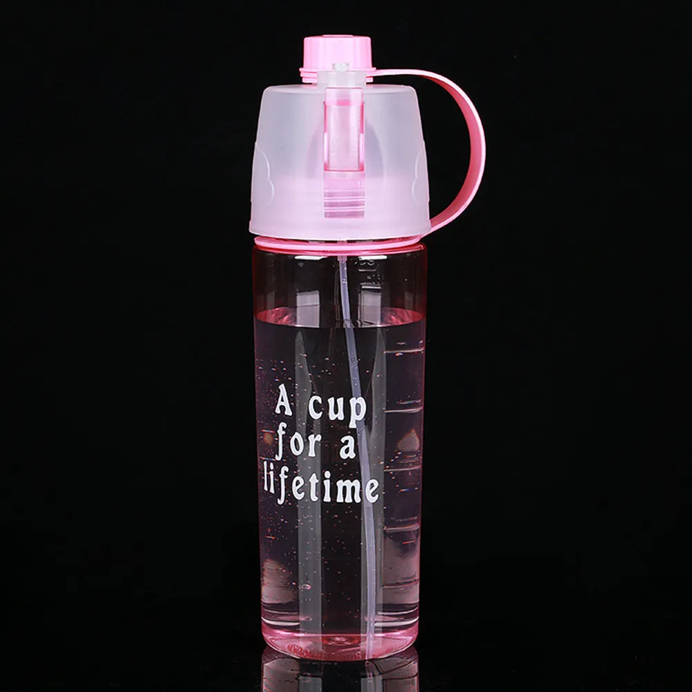 700ml Portable Spray Water Bottle Large Capacity Outdoor Sports Drinking  Cup .