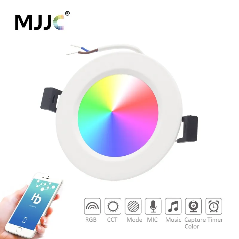 Inteligente Bulb Downlight 5W Bluetooth LED Magia Malha Downlight Alterar cor Regulável AC85-265V Aplicar Para Android 4.4 / IOS9.0