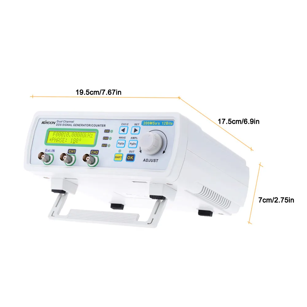 Generador de señal de envío gratuito Generador de función DDS digital Generador de fuente de señal Medidor de frecuencia de forma de onda arbitraria 200MSa / s 25MHz