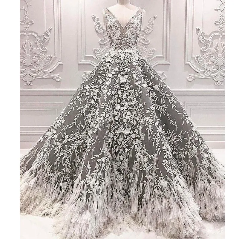 grey puffy prom dress Chic / Beautiful Grey Beading Sequins Puffy Prom Dresses 2022 A-Line / Princess V-Neck Short Sleeve