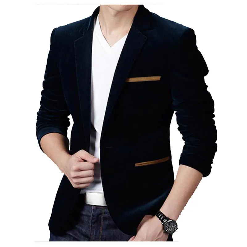 Mens Corduroy Blazers Autumn Spring Fashion Male Slim Fat Casual Suit Jacket Men Blazer Masculino Clothing Vetement Homme CJ191210