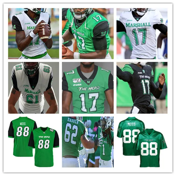 Personalizado College Marshall Thundering Herd Football Jersey Randy Moss Isaiah Green WILLIE JOHNSON Brenden Knox Chase Litton Micah Abraham 4XL