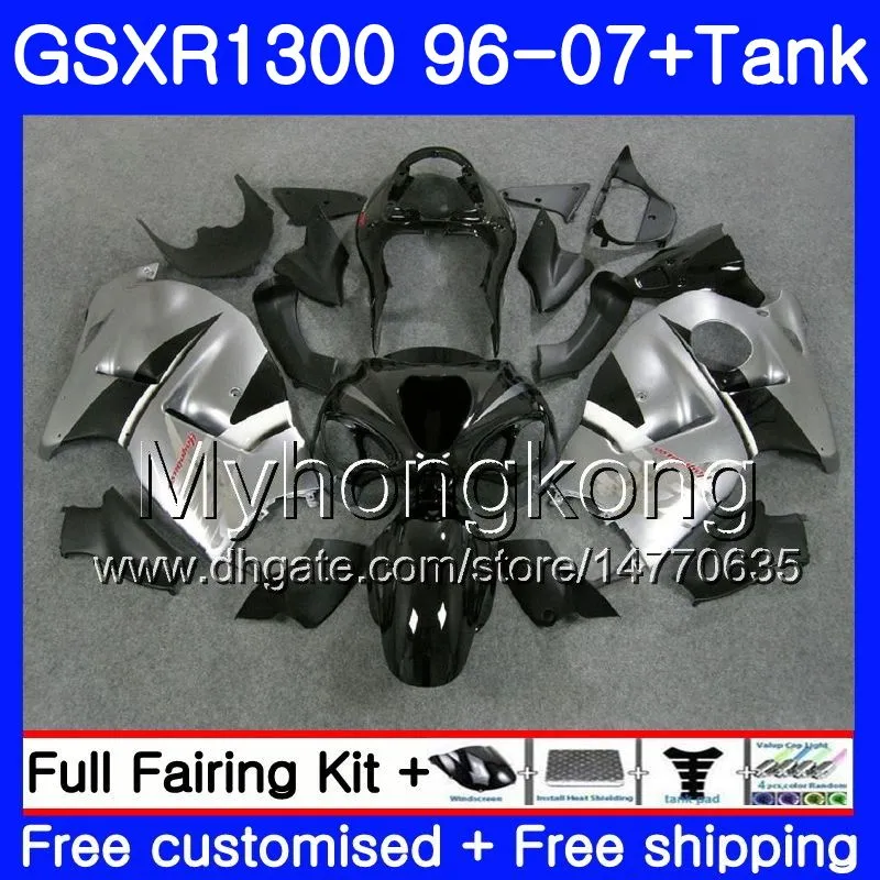 + SUZUKI GSXR1300 İçin Tank GSXR1300 96 97 98 99 00 01 333HM.104 Hayabusa GSXR 1300 1996 1997 1998 1999 2000 2001 2007 Kalafatlama Gri Siyah