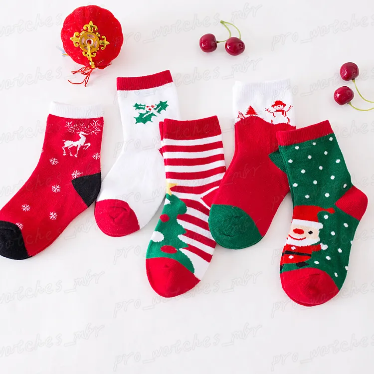 christmas childs socks red cotton medium christmas kids socks autumn and winter cotton baby socks 4 pairs set h015
