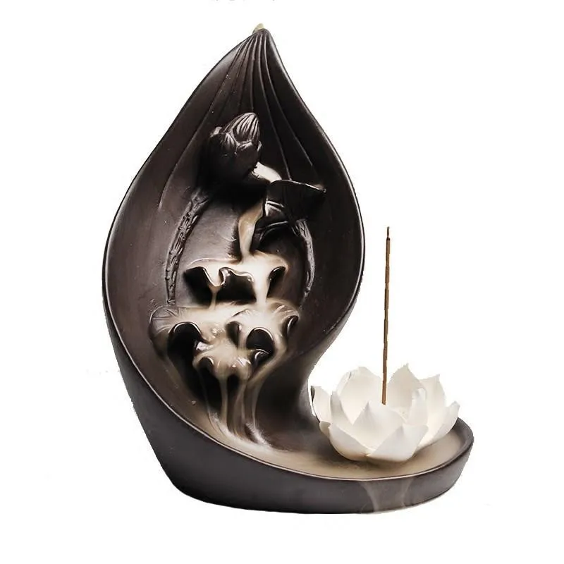 Flow Lotus Line Line Kadzidło Efekt Burner Home Decor Stick Holder Censer